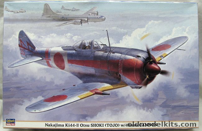 Hasegawa 1/32 Nakajima Ki-44-II Shoki 'Tojo' 40mm Cannon - (Ki-44 II) - 2nd Chutai 47th Hiko Sentai Narimasu Airfield / 1st Chutai 47th Hiko Seantai Narimasu, 08200 plastic model kit